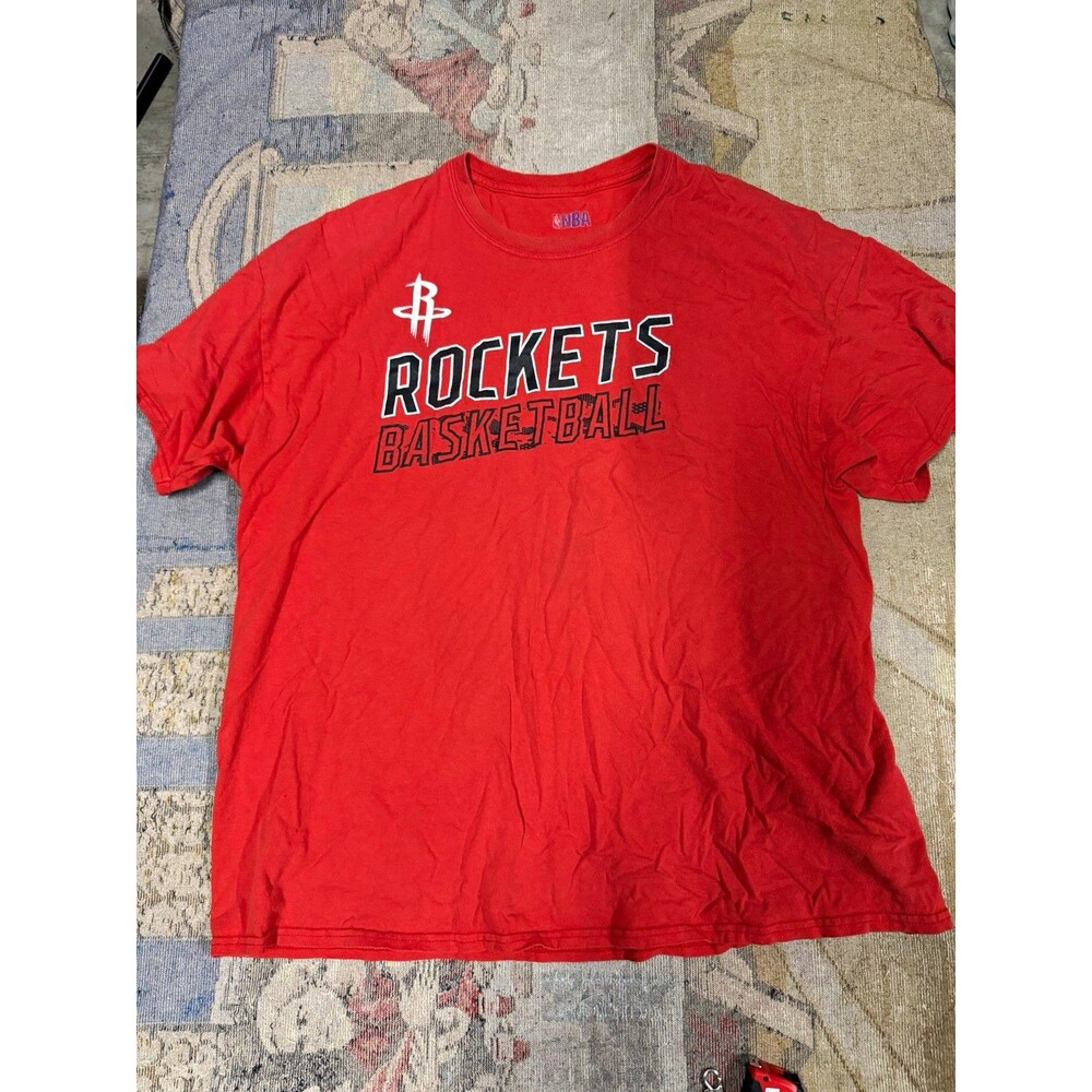 NBA Houston Rockets NBA Basketball Red Short Sleeve T-Shirt Mens 2XL